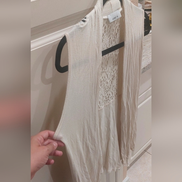 June K Women Sleevless Lace Sweater M Beige - Picture 2 of 6